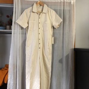 JAMIE Short Sleeve Easy Coverall in Bone